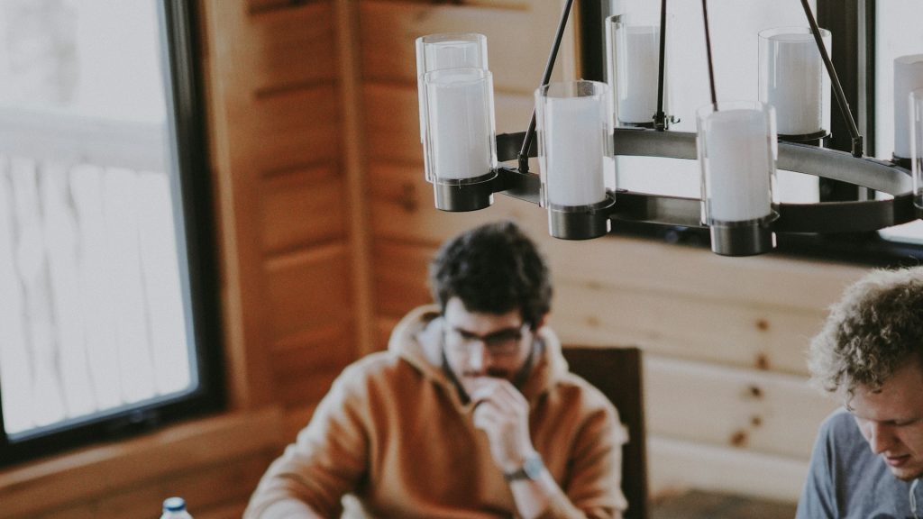Professional building a personal brand while working at a desk