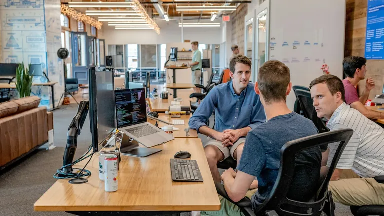 Professionals networking and connecting at a business event